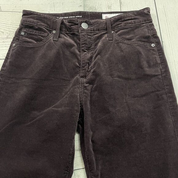 AG Adriano Goldschmied Women's 25R Plum Velvet High-Rise Stevie Ankle Pants - Picture 4 of 10